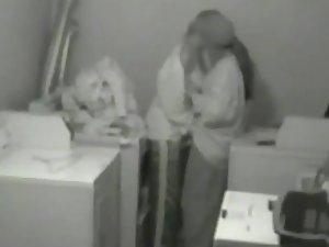 Lesbians get spied in the laundry room Picture 3