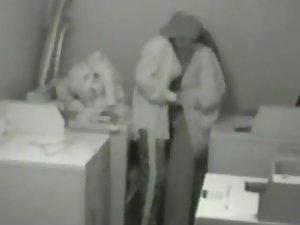 Lesbians get spied in the laundry room Picture 6
