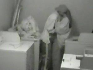 Lesbians get spied in the laundry room Picture 7