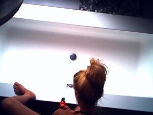 Hidden camera caught her getting off with two dildos Picture 5