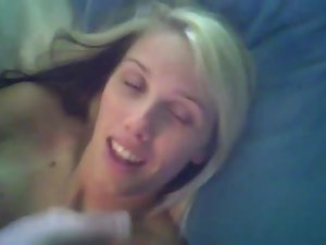 Funny shocked girl gets a cum facial Picture 5