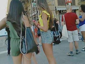 Incredible trio of teens in booty shorts Picture 2