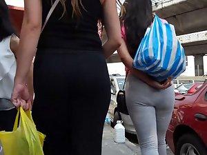 Two hot milfs in tight spandex leggings Picture 7