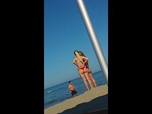 Hot milf and younger blonde together at beach Picture 7
