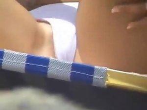 Admiring her cameltoe at the pool Picture 6