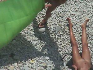 Salty sixty nine sex got caught on the beach Picture 1