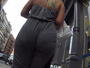 Awesome wedgie in sexy jumpsuit