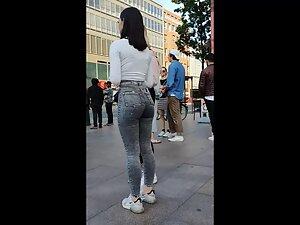 Amazing ass and figure in tight grey jeans Picture 8