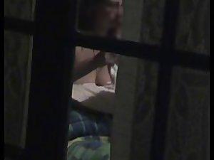 Almost naked neighbor girl peeped on