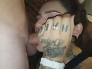 Tattooed slut gives a hot blowjob Picture 2