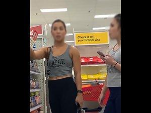 Fit and tough looking asian girls in store Picture 1