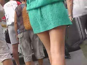 Loose wet panties seen in an upskirt Picture 3