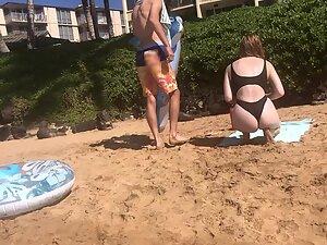 Tight pale ass cheeks in an unique thong bikini Picture 7