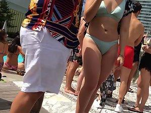 Latina loves attention at a pool party Picture 5