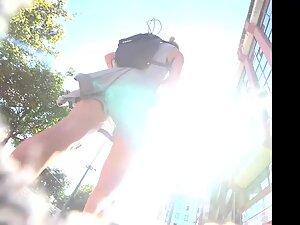 Upskirts of two girls that look like they are twins Picture 2