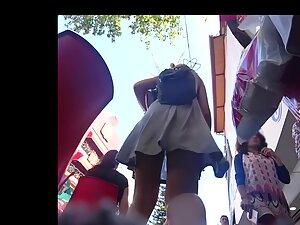 Upskirts of two girls that look like they are twins Picture 3