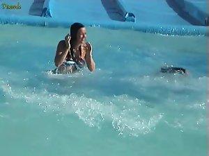 Accidental nipple slip at a water slide Picture 6