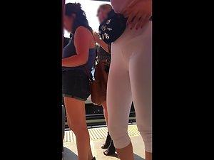 Slightly dirty hot ass in tight white leggings Picture 4