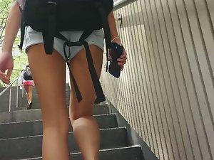 Quick view of tight little ass behind a big backpack Picture 7