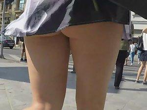 Summer breeze reveals ass cheeks Picture 6