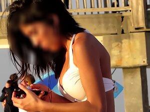 Beach voyeur zooms on smooth skin of her bikini area Picture 8