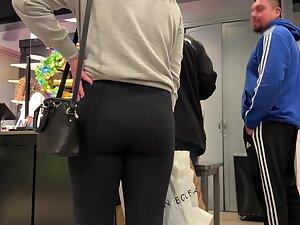 Checking out store clerk's ass while she folds clothes Picture 5