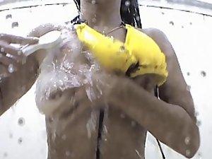 Sweet little boobs under a yellow bikini Picture 1