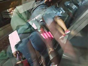 Leggy redhead teen in cutoff shorts Picture 1