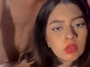 Exotic girl makes selfie video while boyfriend fucks her