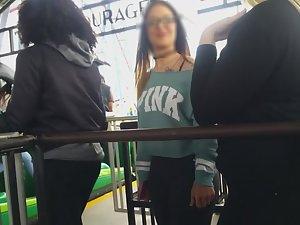 Super sexy girl in roller coaster line Picture 4