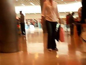 Hot lady in jeans pants