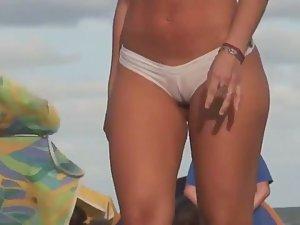 Wet pussy makes transparent cameltoe Picture 7