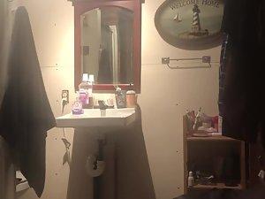 Ravishing naked butt spied in her bathroom Picture 3