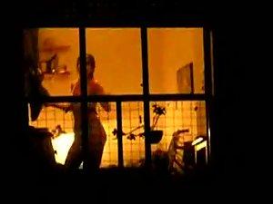 Window peep of a woman dance in undies Picture 2