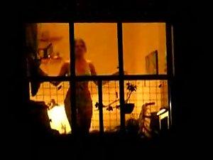 Window peep of a woman dance in undies Picture 3