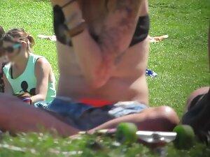 Sexy black lace bra spotted in a public park Picture 3