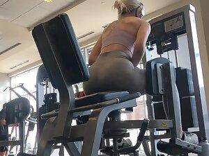 Checking out fit blonde during her workout Picture 1