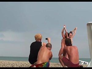 Nude girls pose for a photo and a voyeur Picture 8