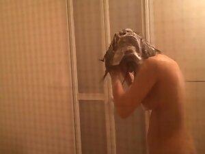 Peeping on naked asian neighbor while she washes hair Picture 2