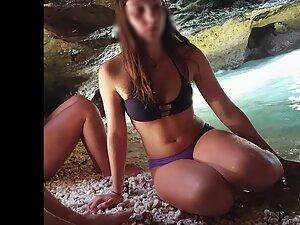 Hotness caught when teen girl goes in and out of a cave Picture 4
