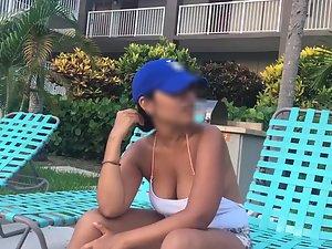Significantly big boobs in and out of swimming pool Picture 7