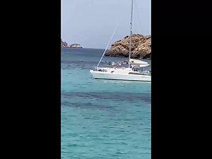Blowjob on a yacht is recorded from the shore Picture 1