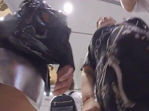 Close look at hot upskirt under sexy miniskirt Picture 4