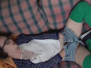 Punky sister spied as she fingers away Picture 6