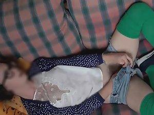 Punky sister spied as she fingers away Picture 7