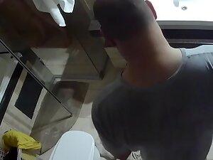 Hidden cam caught husband needing help with his boner Picture 4