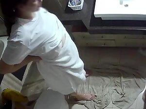 Hidden cam caught husband needing help with his boner Picture 8