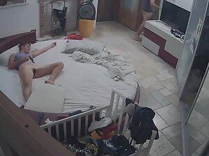 Spying on a woman looking at limp penis before hard sex Picture 8