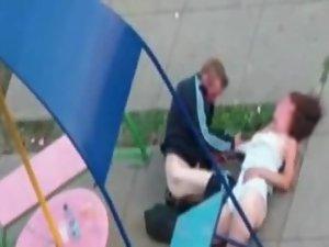 Silly couple trying to fuck on playground Picture 6