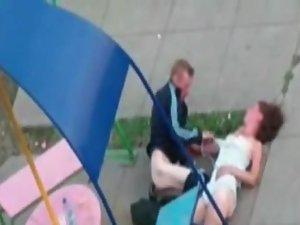 Silly couple trying to fuck on playground Picture 7
